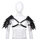 NEHARO Schulterrüstungen Cosplay Tanzparty Performance Requisiten Accessoires Mittelalterliche Retro-Wikinger-Rüstung-Schulterpanzer Cosplay Kostümzubehör (Color : Black, Größe : One Size)