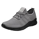 LANGBAO Damen Herren Schlupfschuhe Mode Turnschuhe Casual Walking Schuhe Leichtgewicht Mesh Sneakers Bequem Gym Sneakers Athletic Fitness Sportschuhe, 21325 Grau Damen, 38 EU