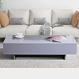 GOLDFAN Couchtisch Rechteck Hochglanz Wohnzimmer Tisch für Zuhause und Büro, 115 x 55 x 31 cm, (Grau)