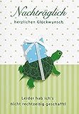 Geburtstagskarte Nachträglich Lifestyle - Schildkröte, Schleife - 11,6 x 16,6