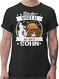 Angler Geschenke & Angeln Zubehör - Wie der Vater so der Sohn - Angeln - weiß/orange - S - Schwarz - Vater und Sohn Tshirt Partnerlook - L190 - Tshirt Herren und Männer T-S