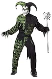 Generique - Teuflisches Harlekin-Kostüm für Herren in grün-schwarz L