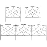 Cocoarm 5Pcs / Set Gartenzaun Metall Zaunelementen Metallzaun Dekorative Gartenzaunplatten im Freien Garden Border Dekorative Zaunumrandung Außenpflanze Umrandung Rasenumrandung Zaun, 61 x 61,5