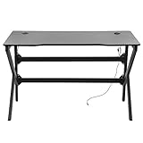 Computertische, Eckschreibtisch Beistelltisch Home Office Schreibtisch Holz Computertisch PC Laptop Schreibtisch Tisch Großer Schreibarbeitsplatz Arbeitstisch mit RGB LED Licht für S