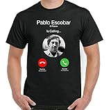 Pablo Escobar T-Shirt EL Patron is Calling Mens Funny Narcos TV Show Drug C