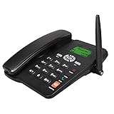 LXHK GSM-Tischtelefon Kabelloses Tischtelefon Festnetztelefon mit FM-Funktion Mehrsprachige Einzel-/Dual-Karte Optional, Schw