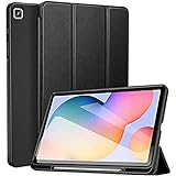 ZtotopCase Hülle für Samsung Galaxy Tab S6 Lite 10.4 2020,Ultra Dünn Leicht Smart Cover,mit Stifthalter,mit Auto Schlaf/Wach Funktion,für Galaxy Tab S6 Lite 10.4 Zoll Tablet,Schw