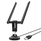 PiAEK WLAN Stick, Dual Band WLAN Adapter 2,4 GHz/300 Mbit/s 5,8 GHz/867 Mbit/s Wireless Adapter mit USB 3.0 Cradle und Verlängerungskabel für PC Desktop Laptop Unterstützung Windows 10/8/7 OSX Linux