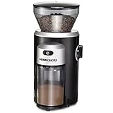 ROMMELSBACHER Kaffeemühle EKM 300 - Kegelmahlwerk aus Edelstahl, Mahlgrad in 12 Stufen, Mengendosierung bis 10 Portionen, Füllmenge Bohnenbehälter 220 g, 150 Watt, schwarz/silb