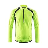 JIAYANLH Herren Langarm Radtrikot Winter Cycling Jersey Thermisches Fahrradtrikot Atmungsaktive Schnell Trocknen Radsport Bekleidung MTB Top (Green,5XL)