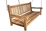 SAM 3-Sitzer Gartenschaukel Susana, hängende Bank 150 cm, Teakholz massiv, Schaukelbank für den Garten + Terrasse, pflegeleichtes Unikat, Hängeschaukel/Holzschauk