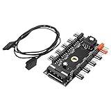 Elektronisches Modul 12V 10 Wege 4pin Lüfter Hub Drehzahlregler Regler für Computerkoffer mit Anschlusskabel CPU-Lüfter dedizierte Schnittstelle -Drahtschnittstelle IDE Netzteil Sockel Fixes Schraub