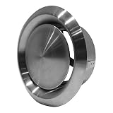 125mm Edelstahl Abluft - Tellerventil - Rund für Rohranschluss Ø DIN 125