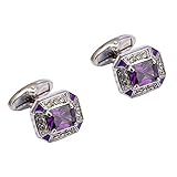 NSXKB. Manschettenknöpfe Geschenk Party Hochzeitsanzug Hemd Männer Schmuckknopf Purple Kristall Manschette Link