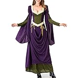 YJING Damen Mittelalter Kleid Renaissance Viktorianisches Prinzessin Abendkleider Lang Kleider Party Cosplay Kostüm Langarm Ballkleider Halloween Kleidung für Festliche Karneval Fastnacht (Lila, M)