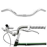 City Bike Lenker Ergonomischer Fahrradlenker für Damenrad & Herrenrad aus silbernem Aluminium Retro Lenkstange Citybike Hollandrad Damenfahrrad Herrenfahrrad Cruiser Fahrrad Beachcruiser Silber B