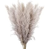 Groß Pampasgras Getrocknet 112cm, 10 STK Trockenblumen Vasen Grau Getrocknete Blumen, Boho Deko für Hochzeit Wohnzimmer Schlafzimmer Balkon Tischdeko Badezimmer, MEHRWEG