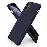 ORNARTO kompatibel mit iPhone 11 Silikon Case, Hülle Ultra Dünne Flüssig Silikon Handyhülle Schutz für iPhone 11 (2019) 6,1 Zoll -Mitternachtsb