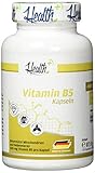 Health+ Vitamin B5 -120 Vitamin-B Kapseln mit 500 mg reine Pantothensäure pro Kapsel, Made in Germany