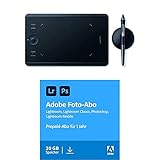 Wacom Intuos Pro Grafiktablett (Größe: S)/Kleines, professionelles Stifttablett + Adobe Creative Cloud Foto-ABO mit 20GB: Photoshop und Lightroom | 1 Jahreslizenz | PC/Mac Online Code & Dow