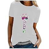 Damen T Shirt Kurzarm Tee Tops Damen Bluse Casual Hemd Freizeit Shirt täglichen Oberteil Sommer (A61 - White, Small)