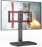 FITUEYES TV-Ständer im Gaming-Stil für 32- bis 55-Zoll-Fernseher Höhenverstellbarer Winkel ± 30 °, VESA max. 400X400, aus gehärtetem Glas, Last 40 kg TT104501GB