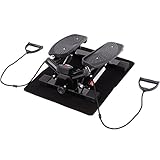 HOMCOM Mini Stepper Sidestepper Fitness Heimtrainer inkl. Trainingsbänder schw