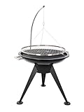 Deluxe BBQ 80 cm Schwenkgrill Grillrost Edelstahl Dreibein Grillrost Feuerschale Design Grill Smok