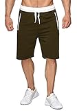 EGOMAXX Herren Sweat Shorts Kurze Jogging Hose Bermuda Sporthose H1927, Farben:Grün, Größe Shorts:XXL