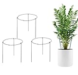 Pflanzenhalter, 3 Stück, Pflanzenstütze aus Stahl, Runden Rankhilfe für Pflanzen, Garten, wetterfester Blumenhalter, Staudenhalter, Strauchstütze, Blumenstütze, Freistehend(Unteilbar) (L, Grün)