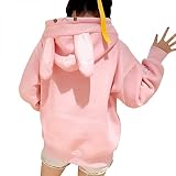 Women's Lolita Kawaii Fluffy Bunny Hoodie Jacket Coat Plus Size Rabbit Bunny Sweatshirt Bunny Ear Hoodie Plus Size Kuschelpulli Damen Flauschig Teenager MäDchen Kleidung 90Er Y2K F