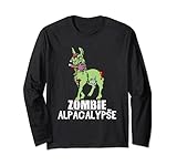Alpacalypse – Alpaka gruseliger Zombie Halloween T-Shirt Lang