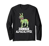 Alpacalypse – Alpaka gruseliger Zombie Halloween T-Shirt Lang