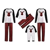 Weihnachts Pyjama Couple Weihnachtspyjama Familie Set 5 Schlafanzug Weihnachten Lang Outfit Winter Damen Herren Kinder Nachtwäsche Nachthemd Hausanzug Schlafanzüge Family Sleepwear S
