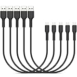 Peaklift kurzes Micro-USB-Kabel, 30 cm, 5 Stück, Schnellladekabel, 0.3 m, Micro-USB-Ladekabel, Android-Kabel, kompatibel mit Samsung Galaxy S7, S6, S5, Nexus, LG, Motorola, Kindle und mehr (schwarz)