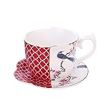 YUANFLQ Kaffee Teetasse und Untertasse Set Porzellan Zeitgenössische Espressotassen Cappuccino Tassen Elegante Frühstücksbecher Geeignet for Wassergetränke Gemischte Getränke Cocktail Geben der L