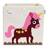 ELMA Aufbewahrungsbox Kinder - Faltbare Spielzeugkiste (33x33x33 cm) passend für Kallax Regal und Würfelregale Spielzeugbox mit tollen Tiermotiven für Baby und Kinderzimmer (Einhorn Pink)