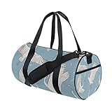 TIZORAX weiß Kraniche Fitnessraum Duffle Bag Drum Tote Reisetasche Rooftop Rack T