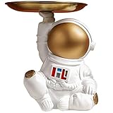 ZSQZJJ Niedliche Astronaut Statue Harz Handwerk Nordic Home Wohnzimmer Schlafzimmer Ablagefach Astronaut Figuren Dek