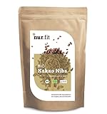 nur.fit BIO Kakao Nibs 500g – rein natürliche Bio Kakao Bohnen in Stücke – Kakaosplitter als gesunder vegan Snack in Rohkostqualität - Kakaonibs als Topping für Porridge, Jog