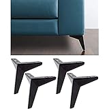 IPEA 4 x Füße für Sofas und Möbel Modell Jazz - Set mit 4 Füßen aus Eisen - modernes und Elegantes Design Farbe schwarz matt, Höhe 135