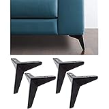 IPEA 4 x Füße für Sofas und Möbel Modell Jazz - Set mit 4 Füßen aus Eisen - modernes und Elegantes Design Farbe schwarz matt, Höhe 135