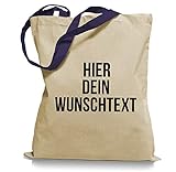 Stoffbeutel Jutebeutel mit Wunschtext/Selber gestalten mit dem Amazon T-Shirt Designer/Beutel Druck/Designertool Tragetasche/Bag/Jutebeutel WM2-navy