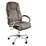 TPFLiving Bürostuhl Chefsessel Schreibtischstuhl Ergonomisch Drehstuhl XXL Dallas - Premium Schwerlast Computerstuhl Modern Kunstleder, Belastbar bis 215kg, abgebremste Rollen, B