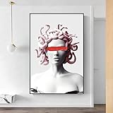 Azhangpu Art Der Kunstdruck Vaporwave Skulptur von Medusa Leinwand Kunstposter an der Wand Kunst von Medusa Pictures 60x90