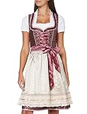 Stockerpoint Damen Dirndl Alisia Kleid für besondere Anlässe, Bordeaux-Creme, 44