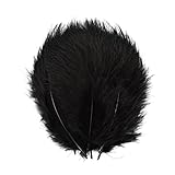 NPCYAUR 10-15cm Farbige Truthahnfeder zum Basteln Flauschige DIY Hochzeit Dekoration Traumfänger Zubehör-Schwarz,200