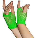 Lalaluka Unisex Punk Handschuhe Mittellange Handschuhe aus Netzstoff Fingerlose Lange Handschuhe Party Abschlussball Punk Halbfing