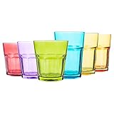 Rink Drink 12 Stück Farbige Gläser Set - Vibrant Multicolored Partei-Cocktail-Trinken Tumblers - 6 Farb