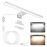 LED-Spiegelleuchte, APONUO Badezimmer-Schminkspiegel Frontbeleuchtung Wandleuchte 40cm| 4000K | 6000K | 1200lm | 12W | IP44 | Edelstahl | Badezimmerspiegel Lichtschrank Wandbeleuchtung